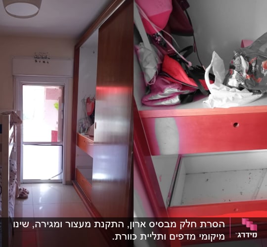 חדר עם מיטת קומותיים וארון בגדים